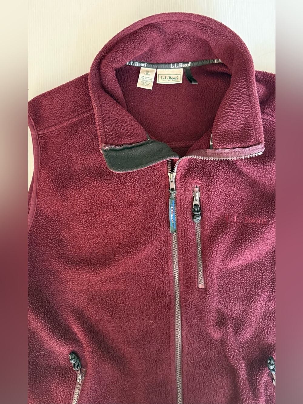 L.L. Bean Maroon Fleece Vest